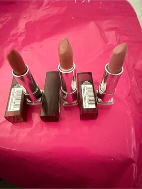 Maybelline Cream Lipstick Set — Almond Hustle, Warm Latte, Romantic Rose